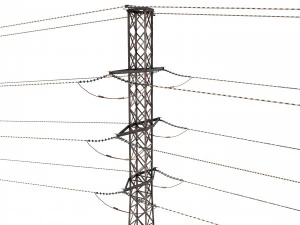 electricity pole 26 weathered 3D Model