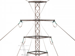 electricity pole 26 weathered 3D 모델