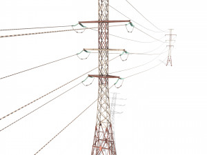electricity pole 27 weathered 3D Model