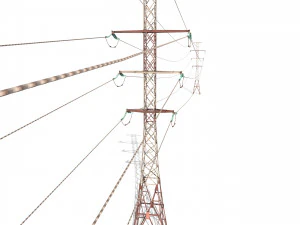 electricity pole 27 weathered 3D Model