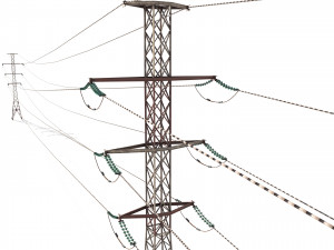 electricity pole 27 weathered Modelo 3D