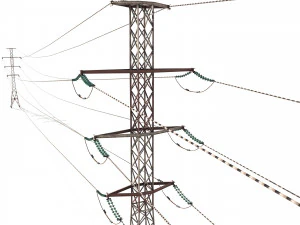 electricity pole 27 weathered 3D Model