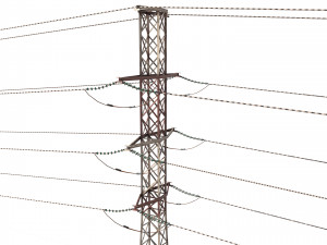 electricity pole 27 weathered Modelo 3D