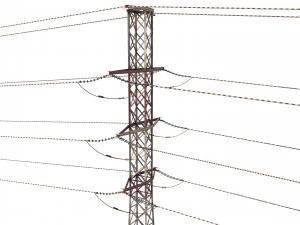 electricity pole 27 weathered 3D Model