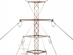 electricity pole 27 weathered Modelo 3D