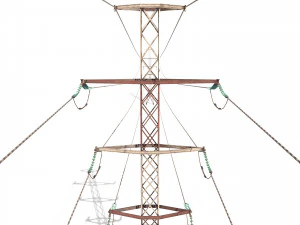 electricity pole 27 weathered 3D Model