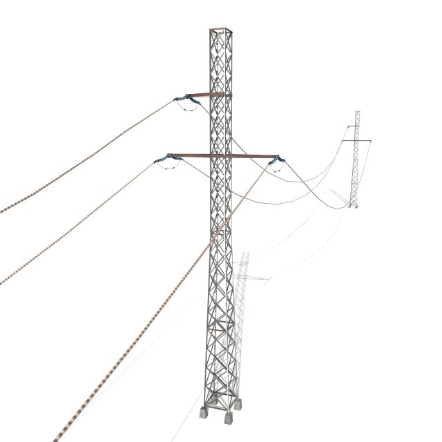 electricity pole 28 3D 모델 .c4d .max .obj .3ds .fbx .stl .blend 