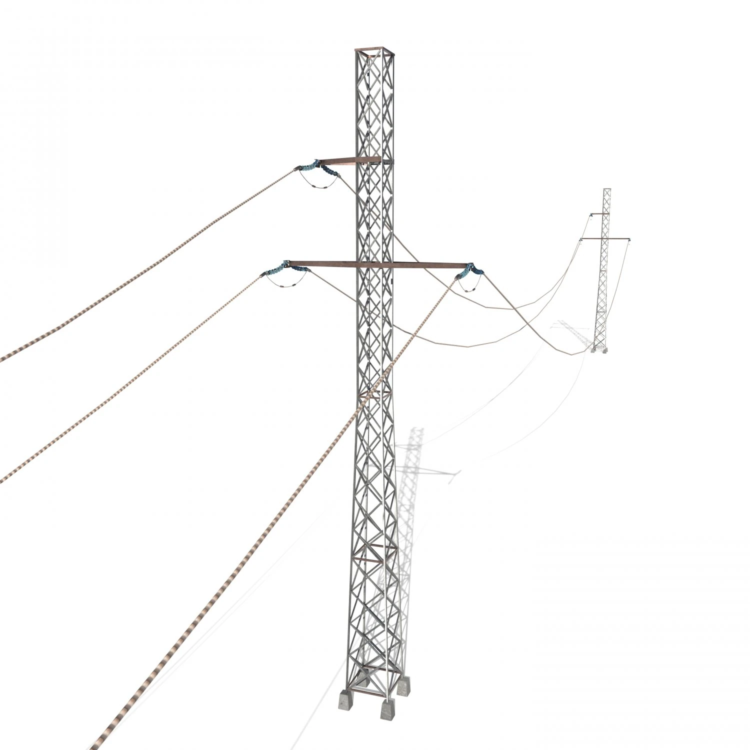 electricity pole 28 3D Model .c4d .max .obj .3ds .fbx .stl .blend 