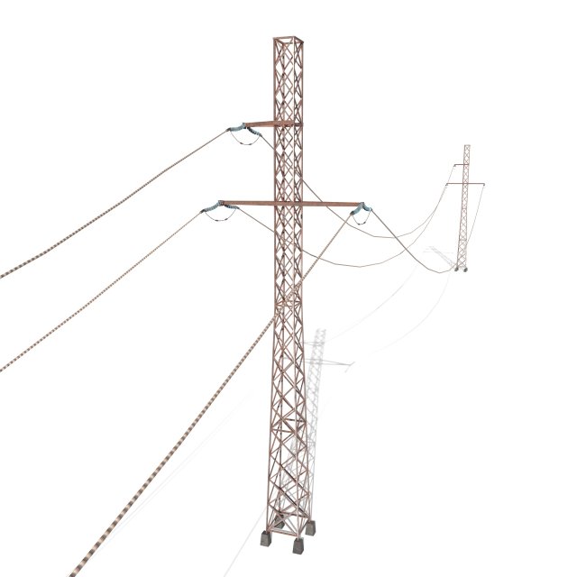 electricity pole 28 weathered 3D Model .c4d .max .obj .3ds .fbx .stl .blend 