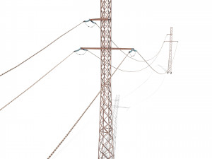 electricity pole 28 weathered 3D Model