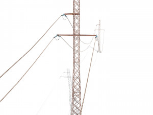 electricity pole 28 weathered 3D Model