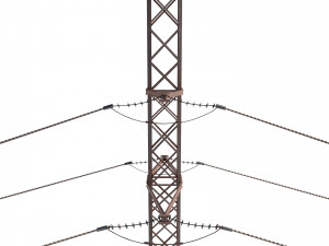 electricity pole 28 weathered 3D Model