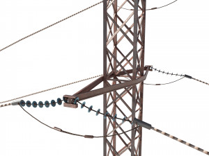 electricity pole 28 weathered 3D Model