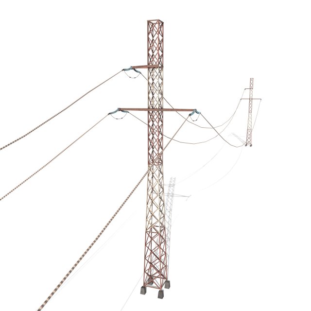 electricity pole 29 weathered 3D Модель .c4d .max .obj .3ds .fbx .stl .blend 