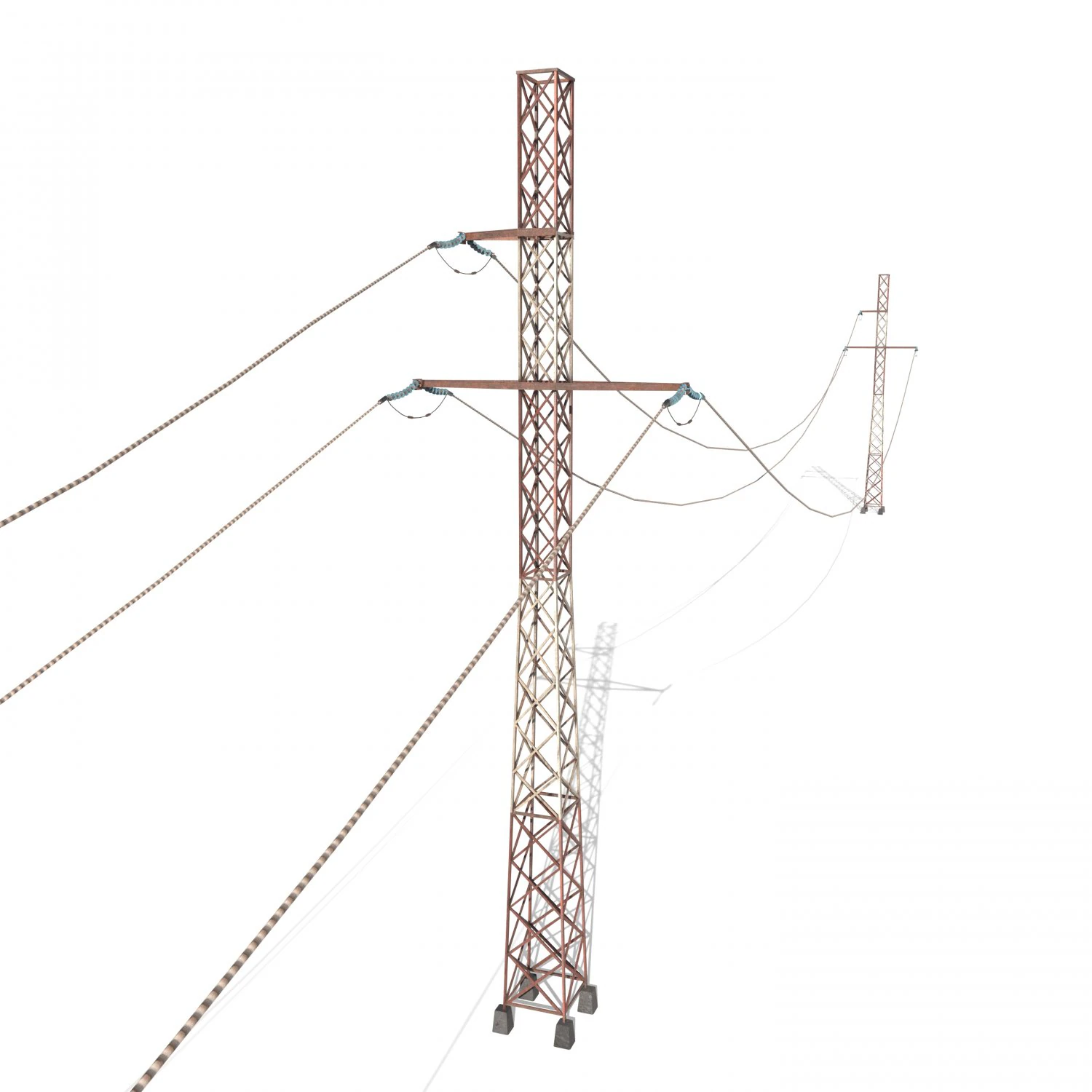 electricity pole 29 weathered 3D Model .c4d .max .obj .3ds .fbx .stl .blend