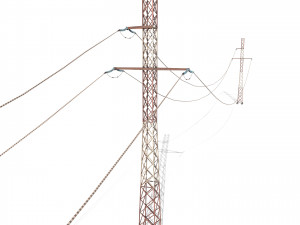 electricity pole 29 weathered 3D Model