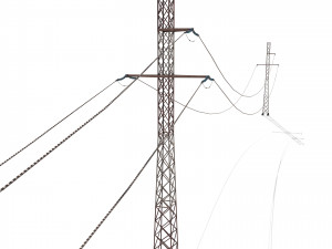 electricity pole 29 weathered 3D Модель