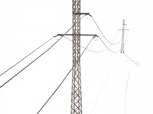 electricity pole 29 weathered 3D Model