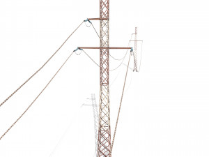 electricity pole 29 weathered 3D Модель