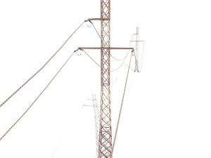 electricity pole 29 weathered 3D Model