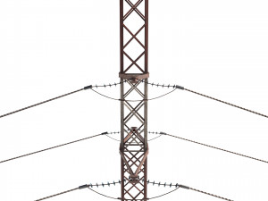 electricity pole 29 weathered 3D Модель