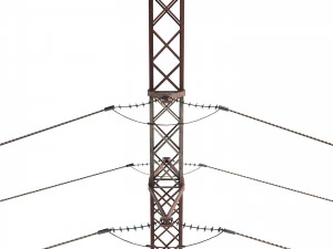 electricity pole 29 weathered 3D Model