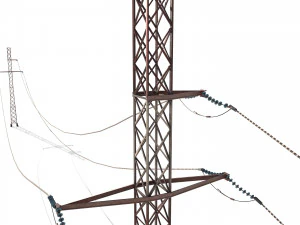 electricity pole 29 weathered 3D Model