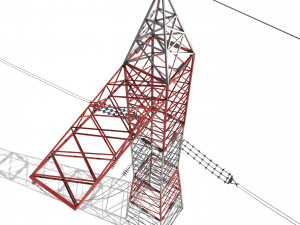 electricity pole 30 Modello 3D