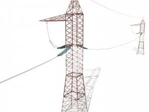electricity pole 30 weathered 3D Model