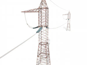 electricity pole 30 weathered 3D Model