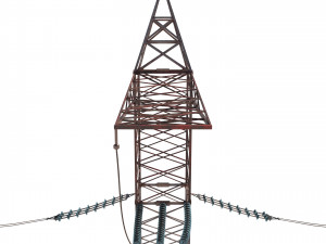electricity pole 30 weathered 3D Model