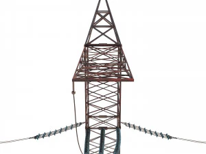 electricity pole 30 weathered 3D Model