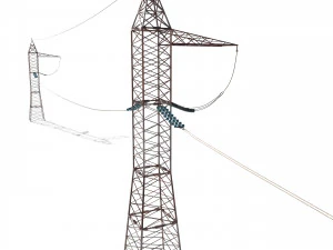electricity pole 30 weathered 3D Model