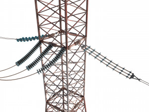 electricity pole 30 weathered 3D Model