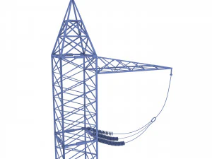 electricity pole 30 weathered 3D Model