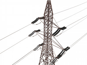 electricity pole 31 weathered 3D Модель
