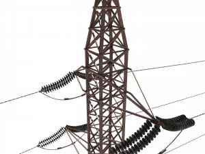 electricity pole 31 weathered 3D Model