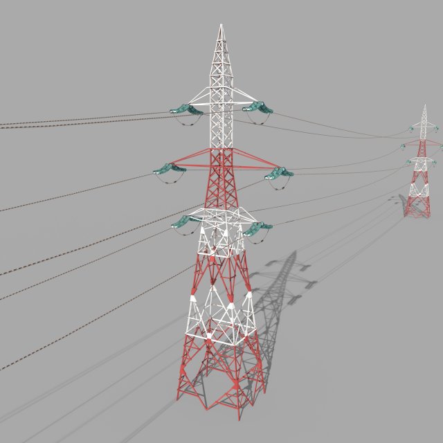 electricity pole 32 Model 3D .c4d .max .obj .3ds .fbx .stl .blend 