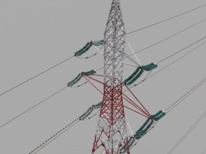 electricity pole 32 Model 3D