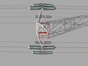 electricity pole 32 Model 3D