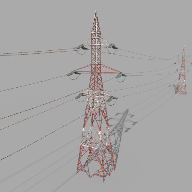 electricity pole 32 weathered 3D Модель .c4d .max .obj .3ds .fbx .stl .blend 