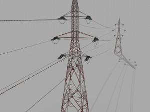 electricity pole 32 weathered 3D Модель