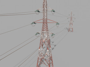 electricity pole 32 weathered 3D Модель