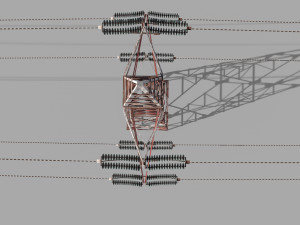 electricity pole 32 weathered 3D Модель