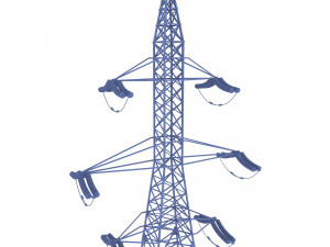electricity pole 32 weathered 3D Модель