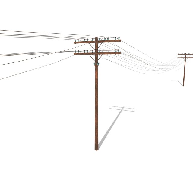 electricity pole 33 weathered 3D 모델 .c4d .max .obj .3ds .fbx .stl .blend 