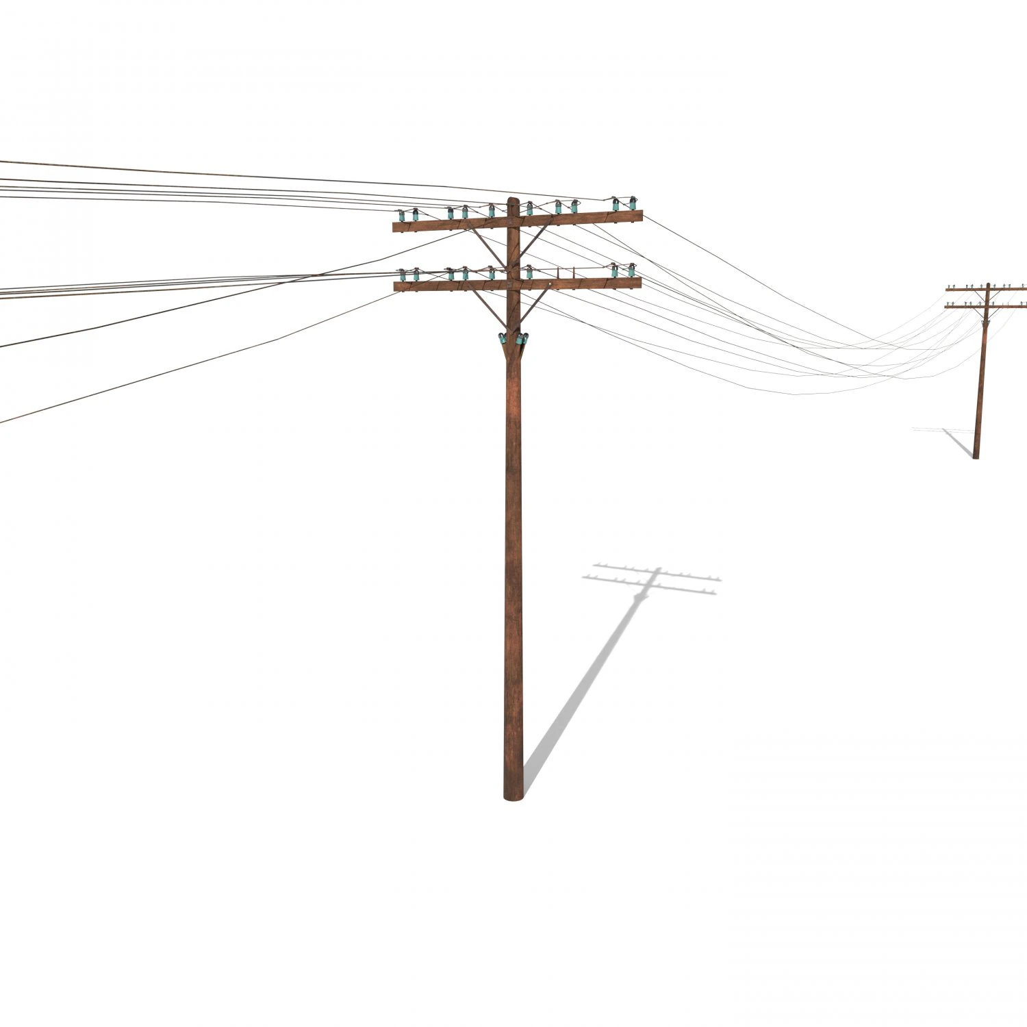 electricity pole 33 weathered 3D Model .c4d .max .obj .3ds .fbx .stl .blend 