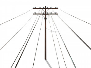 electricity pole 33 weathered 3D 모델