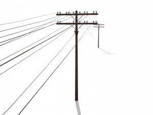 electricity pole 33 weathered 3D 모델