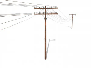 electricity pole 33 weathered 3D Model